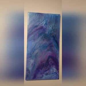 🄷🄰🄽🄳🄲🅁🄰🄵🅃🄴🄳 Purple And Blue Paint Pour Art